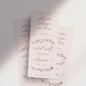 Doljabi Raffle Ticket Template, Korean First Birthday, Printable Dohl Calligraphy, Zhuazhou Sign, Editable, Templett #9211