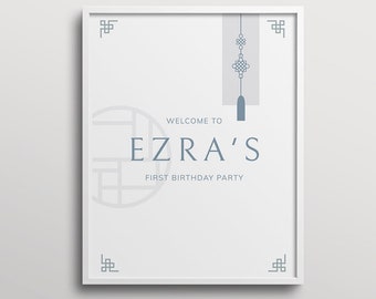 Modern Dohl Welcome Sign: Korean First Birthday (Printable Template)