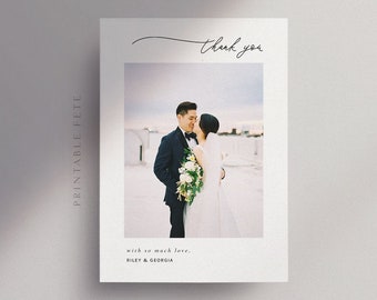 Modern Minimalist Wedding Thank You Card Template (Digital File)