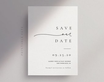 Simple Save the Date Card Modern Photo Save the Date Save the Date Photo Credit: AMP Printable Save the Date
