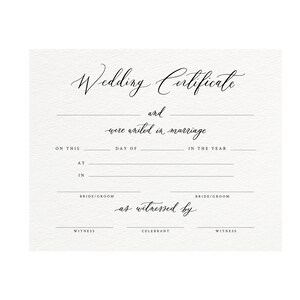 Certificat de mariage imprimable, modèle de célébration de calligraphie, fichier numérique, texte modifiable DIY, 8 x 10, Templett #1012