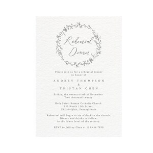 Botanical Rehearsal Dinner Invitation Template (Digital File)