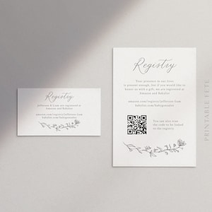 Baby Shower Registry Enclosure Card, Invitation Inserts, Editable Printable Template, Digital File, Templett #4139