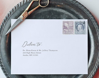Envelope Addressing Template, DIY Editable Digital File, Wedding Invitation Envelope Calligraphy, Templett #1012 #4140