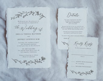 Botanical Wedding Invitation Template: DIY Calligraphy (Digital File)