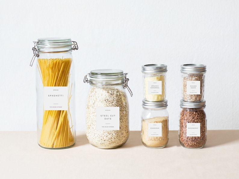 minimal pantry labels template modern pantry kitchen etsy