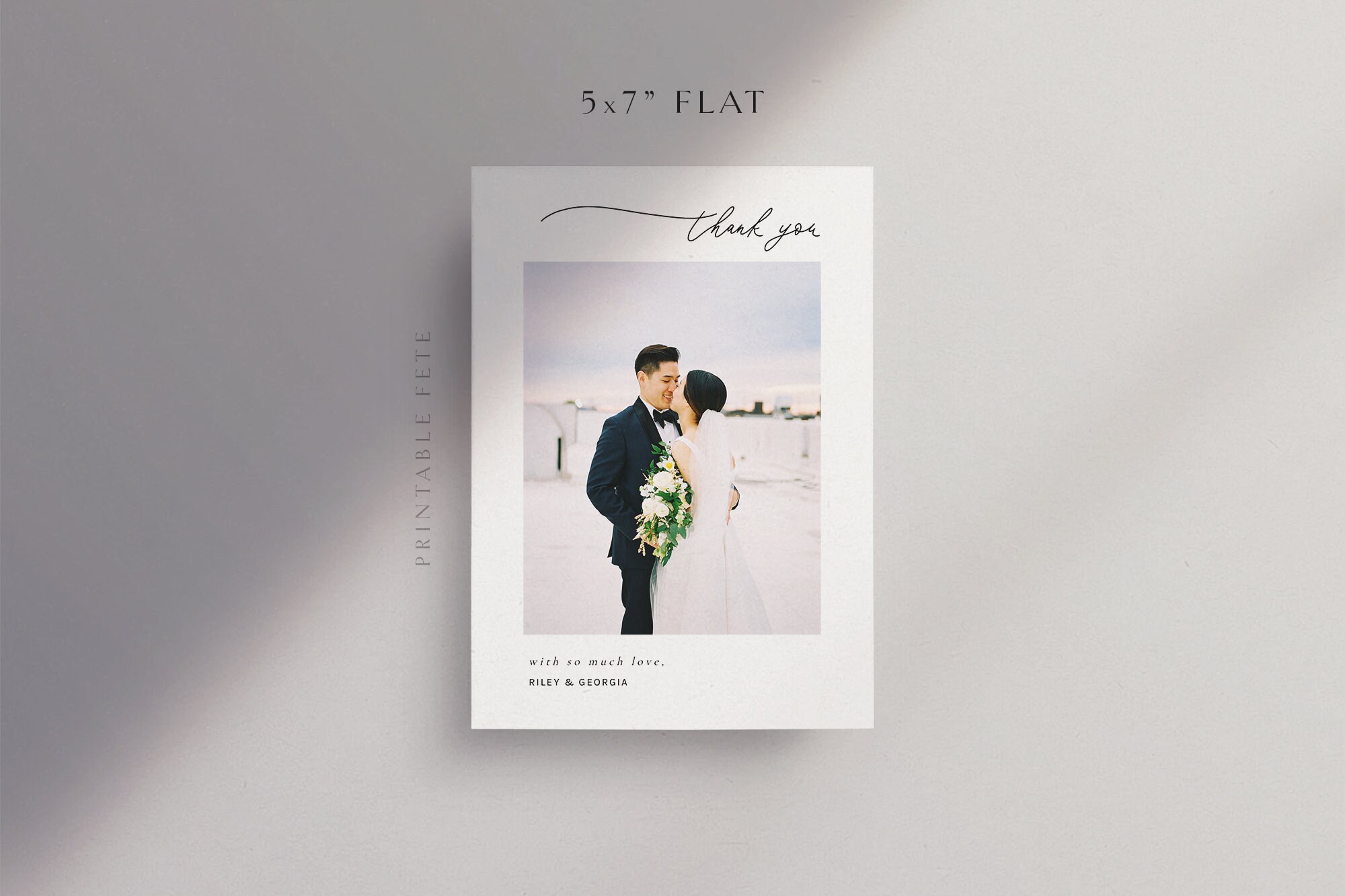 Modern Minimalist Wedding Thank You Card Template (digital File) - Etsy
