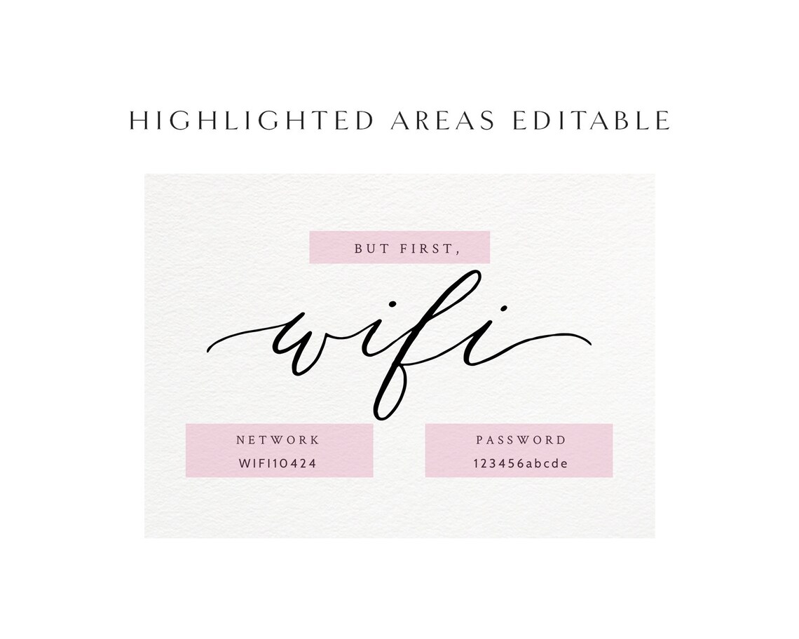 Wifi Sign Printable but First Wifi Password Sign Guest Room - Etsy