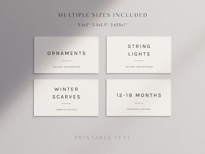 Storage Bin Labels Template Home Organization Printable DIY Etsy