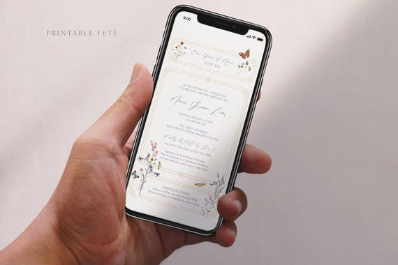 Mobile Dohl Invitation Template: Korean First Birthday Evite (Digital) #0122
