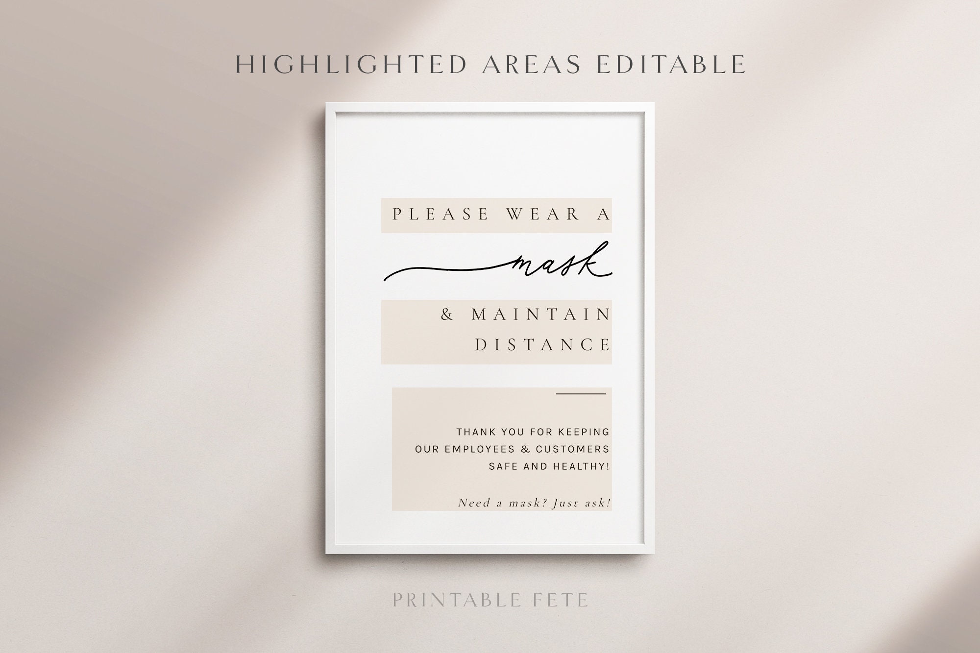 Please Wear a Mask Mask Required for Entry Sign Printable - Etsy