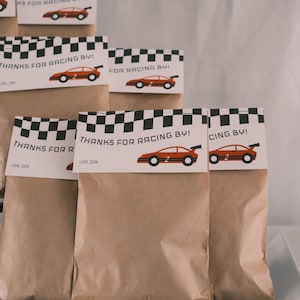 Race Car Birthday Favor Tags: Editable Printable (Digital)