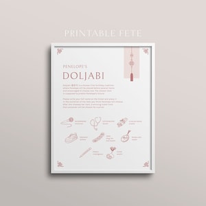 Doljabi Board Sign With Icons, Modern Dohl, Printable Dol Template ...