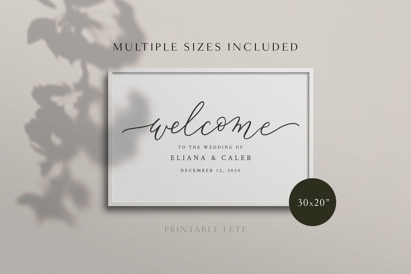 Welcome Calligraphy Sign Printable Editable Wedding Template - Etsy
