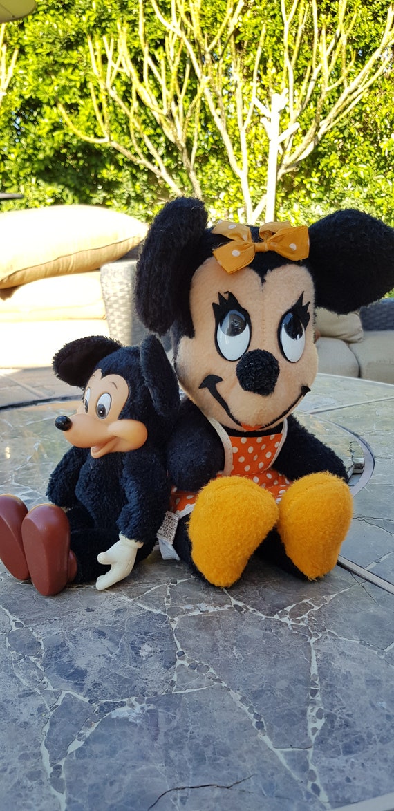 vintage mickey and minnie mouse stuffed animals