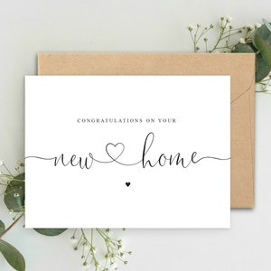 Félicitations pour votre nouvelle maison, carte A5 et enveloppe, carte pour nouvelle maison, déménagement, nouveaux propriétaires, rénovation, premiers acheteurs