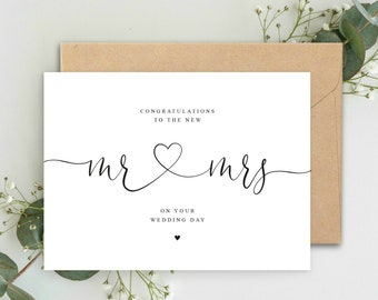 Poème De Mariage A5 Avec Enveloppe, Carte De Vœux Mr & Mrs. Carte De