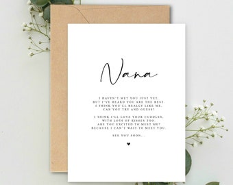 Nana to be Poem Pregnancy Announcement A5 Card with envelope, Pregnancy Reveal, Nana to be, Grandparent to be Reveal Card Announcement