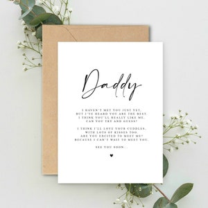 Daddy to be Poem from Bump Schwangerschaft Ankündigung A5 Karte mit Umschlag, Vatertagskarte, Schwangerschaftsanzeige, Papa zu sein, Papa aus Unebenheit