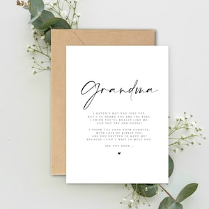 Grand-mère d’être Poem Pregnancy Announcement A5 Carte avec enveloppe, Grossesse Reveal, Grand-mère d’être, Grand-parent d’être Révéler l’annonce de la carte