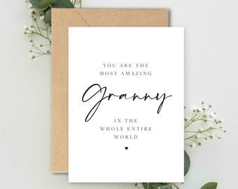 Vous êtes la grand-mère la plus étonnante dans le monde entier A5 Carte avec enveloppe, Merci grand-mère, Carte pour l’anniversaire grand-mère, Grand-mère la plus étonnante