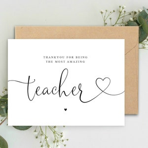 Danke, dass Sie die erstaunlichste Lehrer-A5-Karte & Kraft-Umschlag, Lehrer-Karte, Dankeschön-Karte, erstaunlicher Lehrer, Schulabgänger-Karte sind