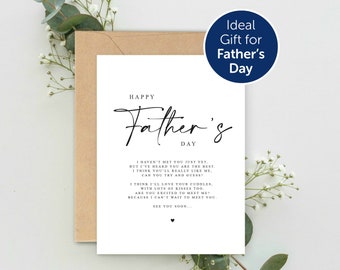 Happy Father's Day Poem Pregnancy Announcement A5 Card with envelope, Pregnancy Announcement, Pregnancy Reveal, Father's Day Card