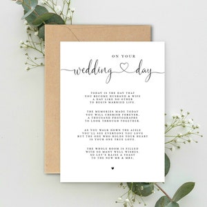 An deinem Hochzeitstag Gedicht A5 Grußkarte mit Umschlag, Die neue Mr & Mrs Karte, Braut und Bräutigam Karte, Karte zur Hochzeit, Hochzeitstagskarte