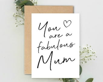 You are a fabulous Mum A5 Card with envelope, New Mum Card, Positivity Card, New Baby Arrival Card, Supportive Mum Friend Card, You got this