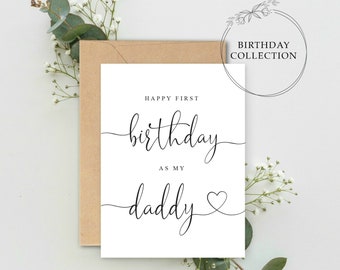 Happy First Birthday as my Daddy A5 Card with envelope, Birthday Card from New Baby, Card for New Daddy, First Birthday as a Daddy from Baby