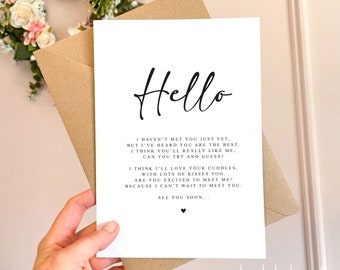 Hello Poem Pregnancy Announcement A5 Card with envelope, Family, Pregnancy Announcement, Pregnancy Reveal, Friends, Christmas Card,