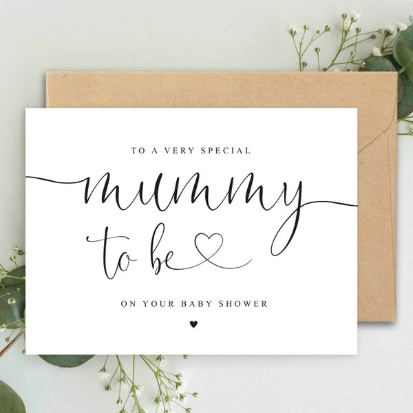 A special Mummy to be on your Baby Shower A5 Card with envelope, Baby Shower Card for Mummy to be, Card for Baby Shower Gift, Minimalistic