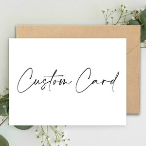 CUSTOM CARD Grußkarte mit A5 Kraft Umschlag, Schwangerschaftsankündigung, Ankündigungskarte, Schwangerschaftskarte, Überraschungskarte