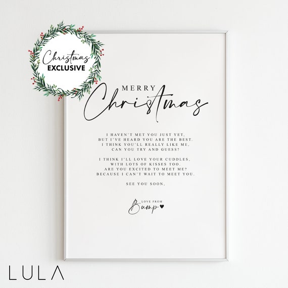 Merry Christmas From Bump A4 Print Family Pregnancy Etsy