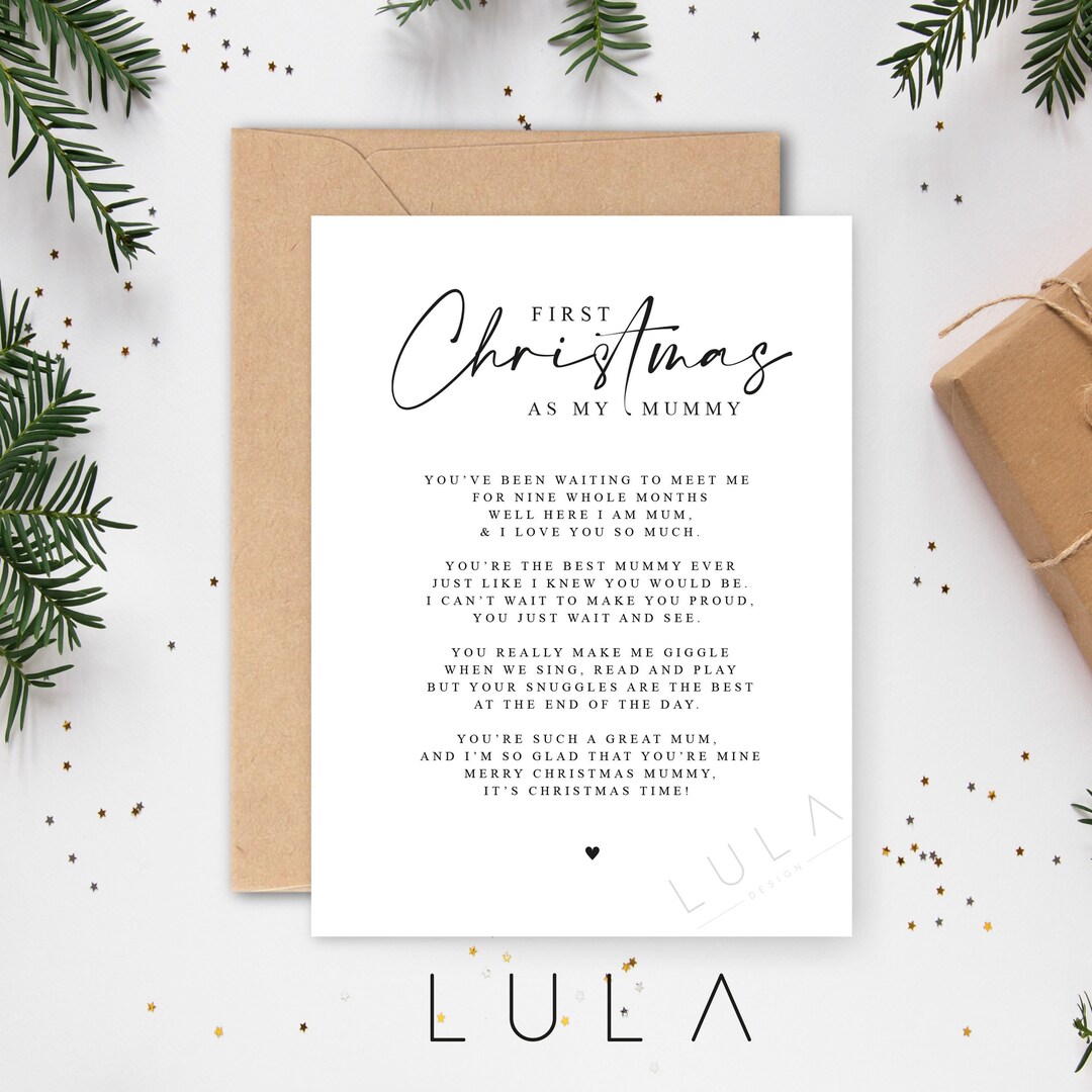 First Christmas as My Mummy From Baby With Poem A5 Greeting Card With ...