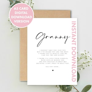 DIGITAL DOWNLOAD Oma zu sein Gedicht von Bump, Schwangerschaftansage A5 Karte Printable Print zu Hause Oma Schwangerschaftansage Karte