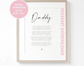 Poema de papá de niño (SOLO descarga digital): regalo del Día del Padre, regalo para papá, regalo de cumpleaños para papá, un poema para papá de niño, regalo del Día del Padre