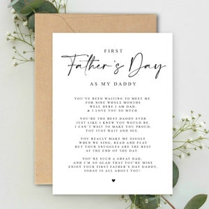 DIGITAL DOWNLOAD Happy First Fathers Day from Baby greeting card PRINTABLE, First Fathers Day Digital download Card, New Dad Fathers Day image 2
