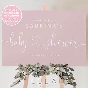 PERSONALISIERT Dusky Pink Baby Shower Zeichen DIGITAL DOWNLOAD, Willkommensschild, Baby Shower Party, Baby Willkommensschild, personalisierte Schild Babyparty