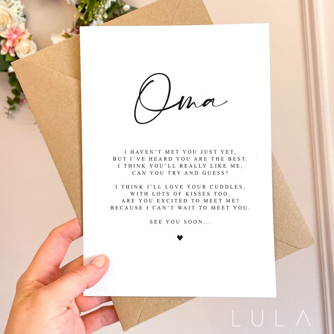 Biglietto A5 Con Busta – Will You Be My Grandparents Poem – Annuncio Per Futuri Nonni E Bisnonni – Interno Vuoto Per Messaggio Personale