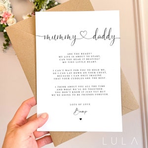 Mummy and Daddy to be Pregnancy Poem A5 Card with envelope, Baby Shower Card for Parents to be Card Mum and Dad Love Bump Parents to be Card image 2