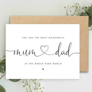 Sie sind die wunderbarste Mama und Papa A5 Karte mit Umschlag, Baby Shower Karte für Eltern zu sein Karte, Karte für Mama und Papa von Kind Kinder