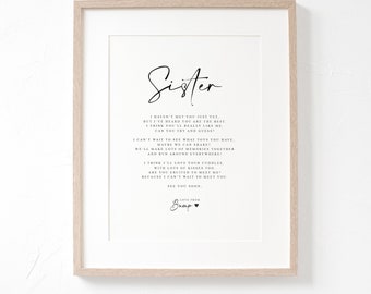 show original title Details about   Personalised Touch Sister Poem Gifts Print Birthday Christmas 