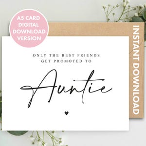 DIGITALE DOWNLOAD Alleen de beste vrienden worden gepromoveerd tot tante zwangerschapsaankondiging A5, tante zwangerschapsaankondiging, zwangerschap onthullen