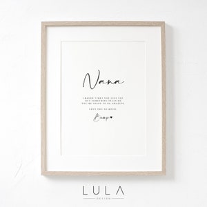 NANA Love from Bump A4 or A5 UNFRAMED PRINT, Pregnancy Announcement, Bump to Nana Gift, Nana Love Bump, New Grandparent Gift Announcement image 1