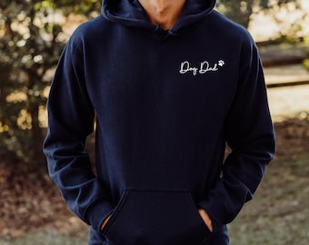 Felpa con cappuccio stampata "Dog Dad" per la festa del papà, regalo per la festa del papà da uomo, felpa con cappuccio "Dog Dad", felpa con cappuccio per il compleanno di "Dog Dad", regalo del cane per "Dog Dad"