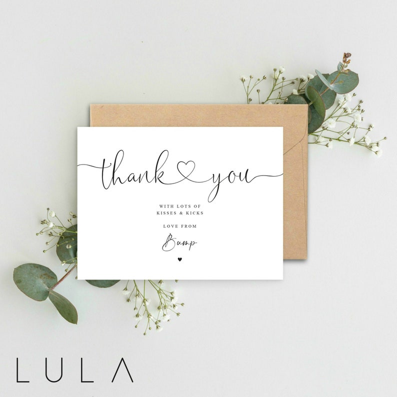 Thank You Card From Bump A5 Card & Envelope Baby Shower Thank - Etsy UK
