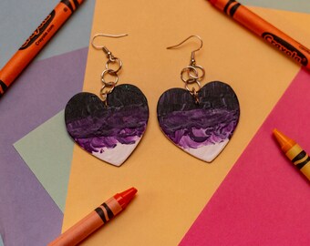 Ace LGBTQA+ Pride Heart Earrings Handmade