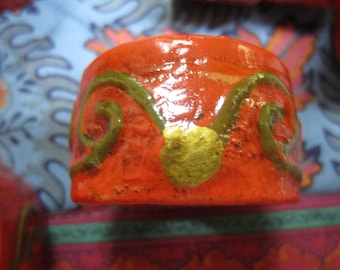 Vintage FITZ&FLOYD papier mache mod napkin rings