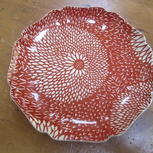 Vintage FITZ and FLOYD porcelain chrysanthemum plate Japan 1975